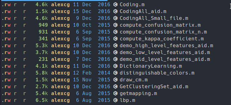 Screenshot of a Git log output with commits by Alex C, spanning December 2016 to August 2018, showing active development