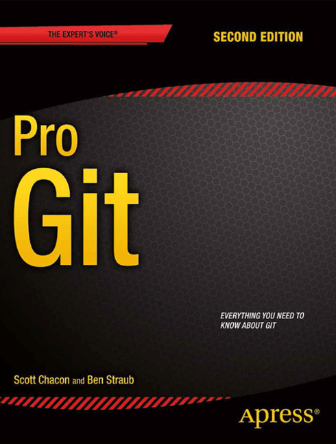 The cover of the paper edition of "Pro Git" by Scott Chacon and Ben Straub.