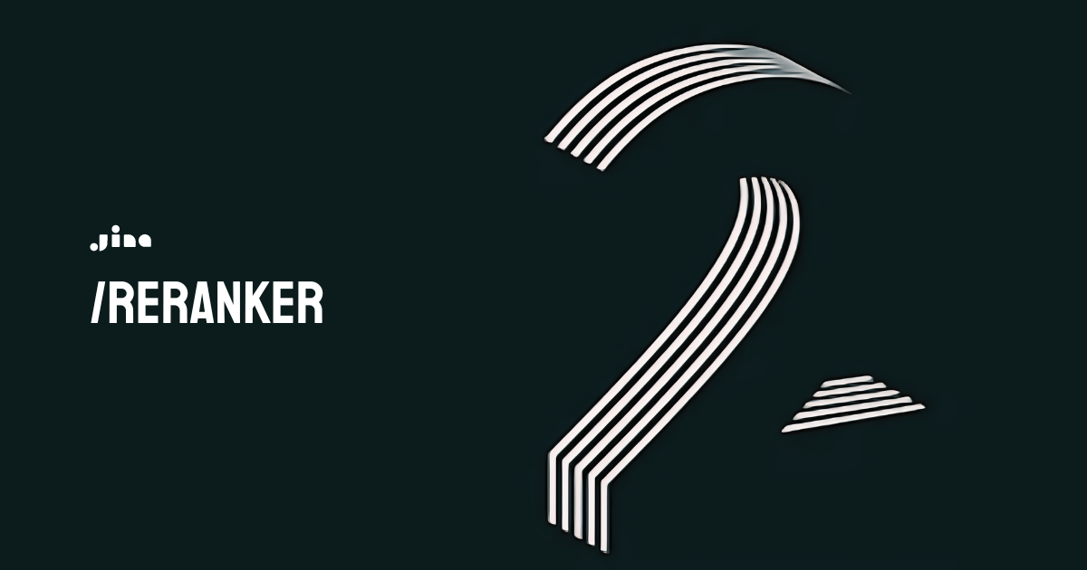 Black background with word 'RERANKER' in white at left and a stylized white question mark design at the right.