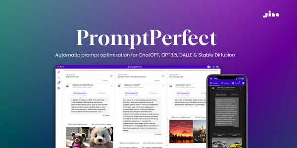 Digital interface and phone app for PromptPerfect, optimizing prompts for AI tools like ChatGPT and DALL-E