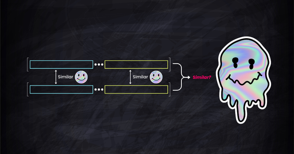 Diagram illustrating a neural network process with smiley faces and repeated mentions of "Similar" on a blackboard-like backg