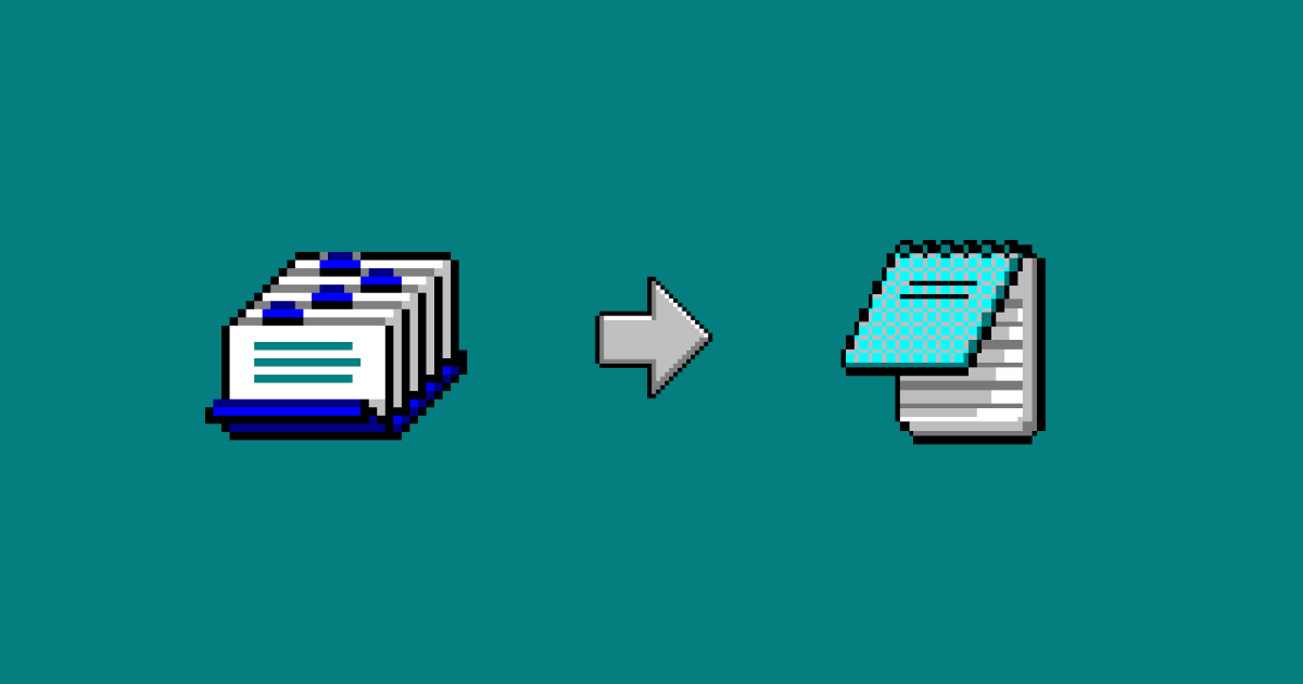 Digital transformation icons with arrows on a teal background indicate file conversion, with contrasting blue and grey accent